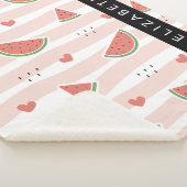 Rote Wassermelonen, Herz, Streifen, Ihr Name Sherpadecke (3/4)