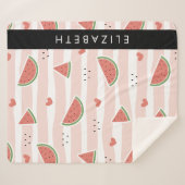 Rote Wassermelonen, Herz, Streifen, Ihr Name Sherpadecke (Vorderseite (Horizontal))