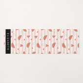 Rote Wassermelonen, Herz, Streifen, Ihr Name Yogamatte (Rückseite (Horizontal))