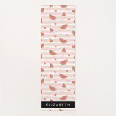 Rote Wassermelonen, Herz, Streifen, Ihr Name Yogamatte (Vorderseite)