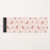 Rote Wassermelonen, Herz, Streifen, Ihr Name Yogamatte (Vorderseite (Horizontal))