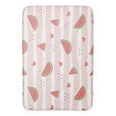 Rote Wassermelonen, Herz, Streifen, Sommermuster Badematte (Vorderseite Vertikal)