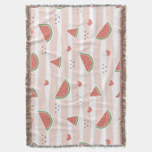 Rote Wassermelonen, Herz, Streifen, Sommermuster Decke (Vorderseite Vertikal)