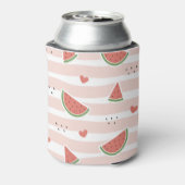 Rote Wassermelonen, Herz, Streifen, Sommermuster Dosenkühler (Kanne Rückseite)