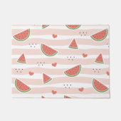 Rote Wassermelonen, Herz, Streifen, Sommermuster Fußmatte (Vorderseite)