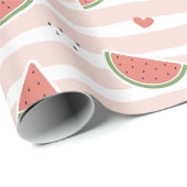 Rote Wassermelonen, Herz, Streifen, Sommermuster Geschenkpapier (Rolleneckpunkt)
