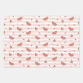 Rote Wassermelonen, Herz, Streifen, Sommermuster Geschenkpapier Set (Vorderseite 2)
