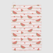 Rote Wassermelonen, Herz, Streifen, Sommermuster Golfhandtuch (Vorderseite)