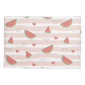 Rote Wassermelonen, Herz, Streifen, Sommermuster Kissenbezug (Rückseite)