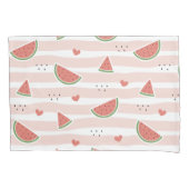 Rote Wassermelonen, Herz, Streifen, Sommermuster Kissenbezug (Vorderseite)