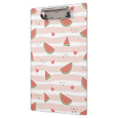 Rote Wassermelonen, Herz, Streifen, Sommermuster Klemmbrett (Links)