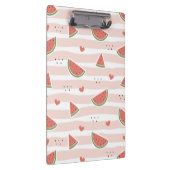 Rote Wassermelonen, Herz, Streifen, Sommermuster Klemmbrett (Rechts)