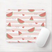 Rote Wassermelonen, Herz, Streifen, Sommermuster Mousepad (Mit Mouse)
