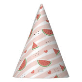 Rote Wassermelonen, Herz, Streifen, Sommermuster Partyhütchen (Links)