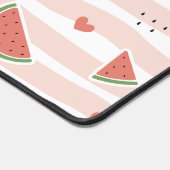 Rote Wassermelonen, Herz, Streifen, Sommermuster Schreibtischunterlage (Ecke)