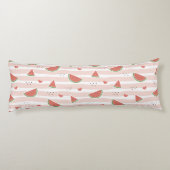 Rote Wassermelonen, Herz, Streifen, Sommermuster Seitenschläferkissen (Rückseite)