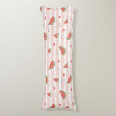 Rote Wassermelonen, Herz, Streifen, Sommermuster Seitenschläferkissen (Vorderseite Vertikal)