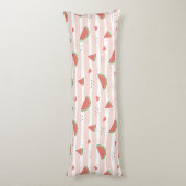 Rote Wassermelonen, Herz, Streifen, Sommermuster Seitenschläferkissen (Rückseite (Vertikal))