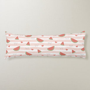 Rote Wassermelonen, Herz, Streifen, Sommermuster Seitenschläferkissen