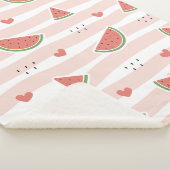 Rote Wassermelonen, Herz, Streifen, Sommermuster Sherpadecke (3/4)