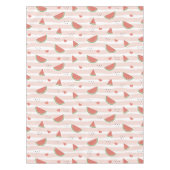 Rote Wassermelonen, Herz, Streifen, Sommermuster Tischdecke (Vorderseite)