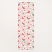 Rote Wassermelonen, Herz, Streifen, Sommermuster Yogamatte (Vorderseite)