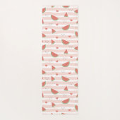 Rote Wassermelonen, Herz, Streifen, Sommermuster Yogamatte (Rückseite)