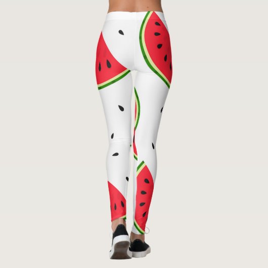 Rote Wassermelonen-Muster Leggings (Rückseite)