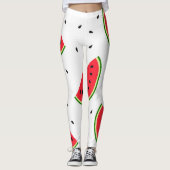 Rote Wassermelonen-Muster Leggings (Vorderseite)