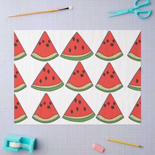 Rote Wassermelonen Scheiben Seidenpapier (Basteln)