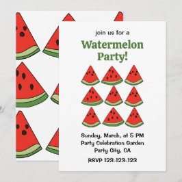Rote Wassermelonen Scheiben Tropische Sommerparty Einladung