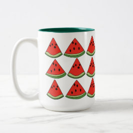 Rote Wassermelonenstücke Zweifarbige Tasse