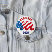 ROTE WAVE 2024 REPUBLIKANISCHE WAHL BUTTON (Beispiel)