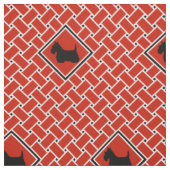 Rote Webart, Diamant, Scottish Terrier, Design Stoff (Muster)