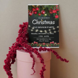 Rote Weihnachten abends Party Einladung