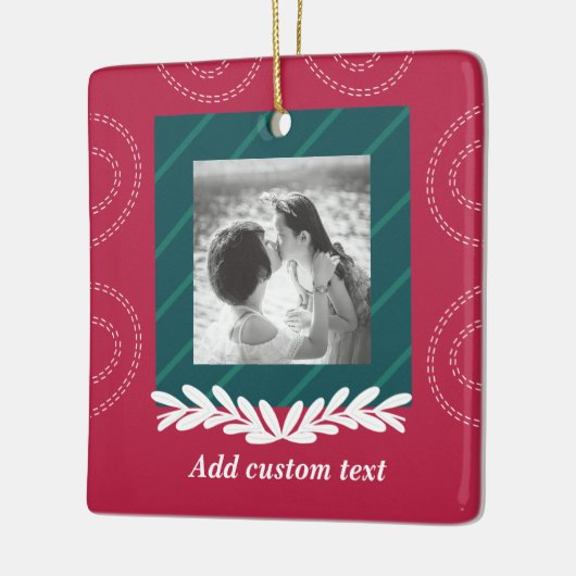 Rote Weihnachten, individuelles Foto Keramikornament (Links)