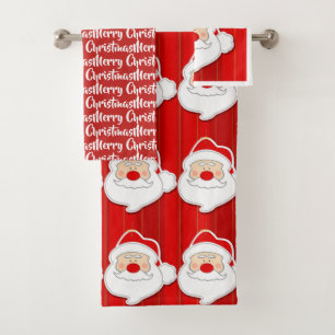 Rote Weihnachten mit Santa Bath Handtuch Set