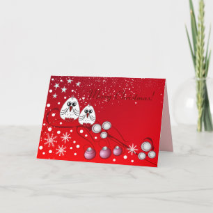 Rote Weihnachten mit Vögeln