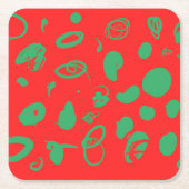 Rote Weihnachten Rechteckiger Pappuntersetzer (Vorderseite)