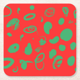 Rote Weihnachten Rechteckiger Pappuntersetzer