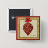 Rote WeihnachtenDŽcor Hoffnung Button (Vorne & Hinten)