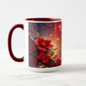 Rote Weihnachts-Blumen-Feiertags-Tasse Tasse (Links)