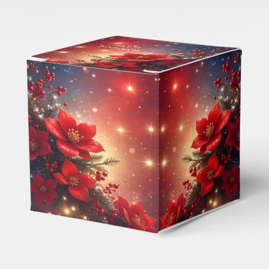 Rote Weihnachts-Blumen-Geschenkbox Geschenkschachtel (Vorderseite)