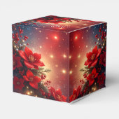 Rote Weihnachts-Blumen-Geschenkbox Geschenkschachtel (Rückseite)