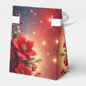 Rote Weihnachts-Blumen-Geschenkbox Geschenkschachtel (Rückseite)