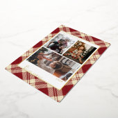 Rote Weihnachts-Karo-Feiertagskarten Folien Feiertagskarte (Gedreht)