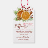 Rote Weihnachts-Kochplatte Simmerndes Potpourri Geschenkanhänger (Vorderseite)