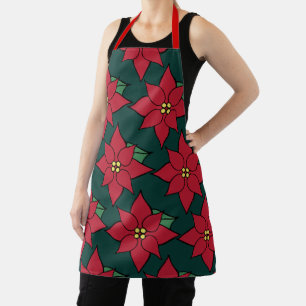 Rote Weihnachts-Poinsettien-Schürze Schürze