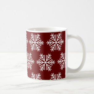 Rote Weihnachts-Schneeflocken-Muster-Kaffeetasse Kaffeetasse