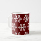 Rote Weihnachts-Schneeflocken-Muster-Kaffeetasse  Kaffeetasse (Vorderseite Links)